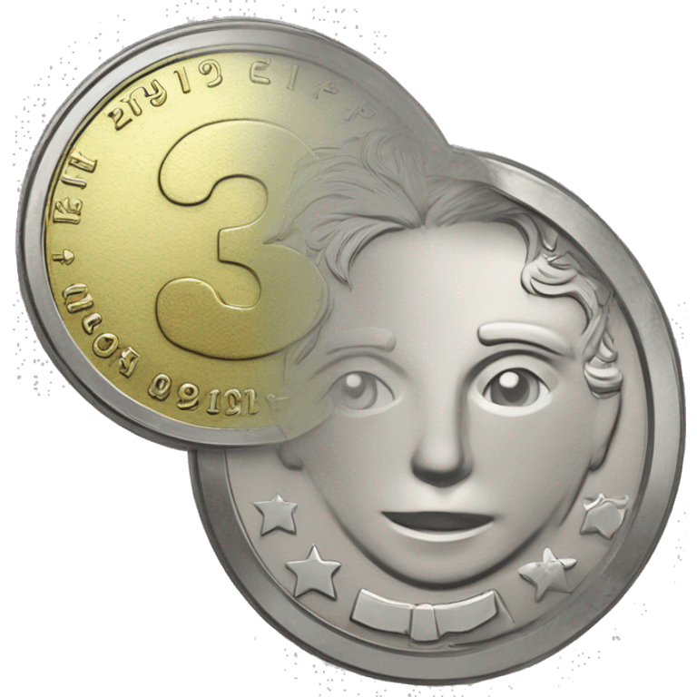 a coin half ruble half euro emoji