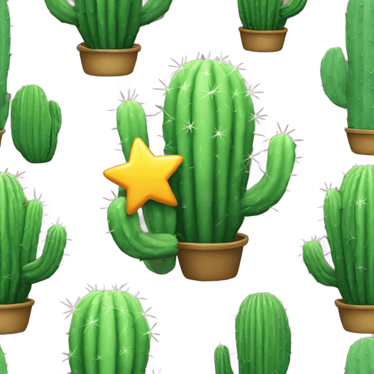 new cactus with huge star emoji