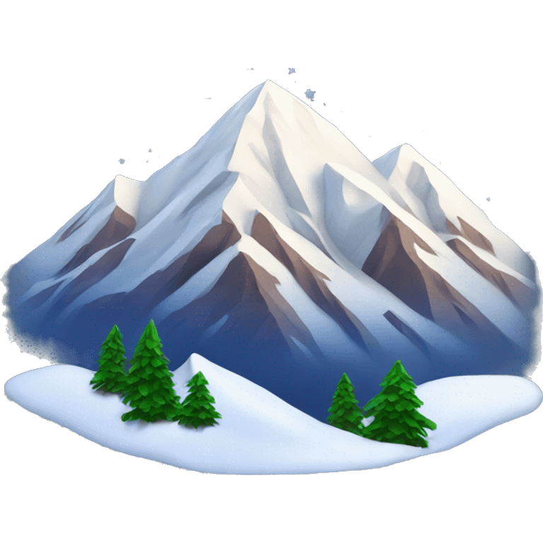 snow capped mountain with stars emoji