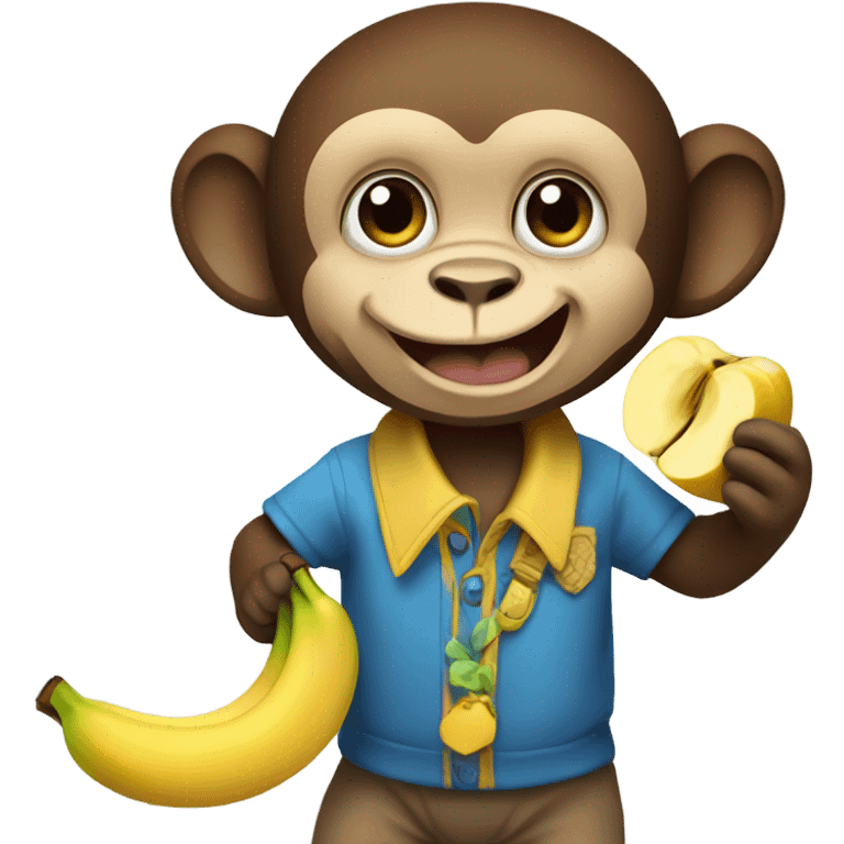 Monkey eating banana emoji