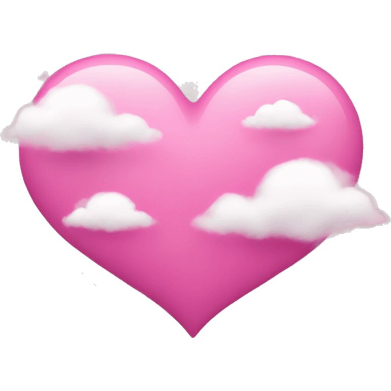 Pink heart with clouds emoji