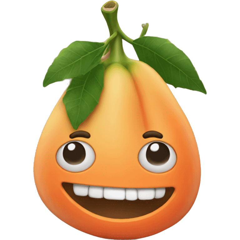 papaya fruit with face emoji