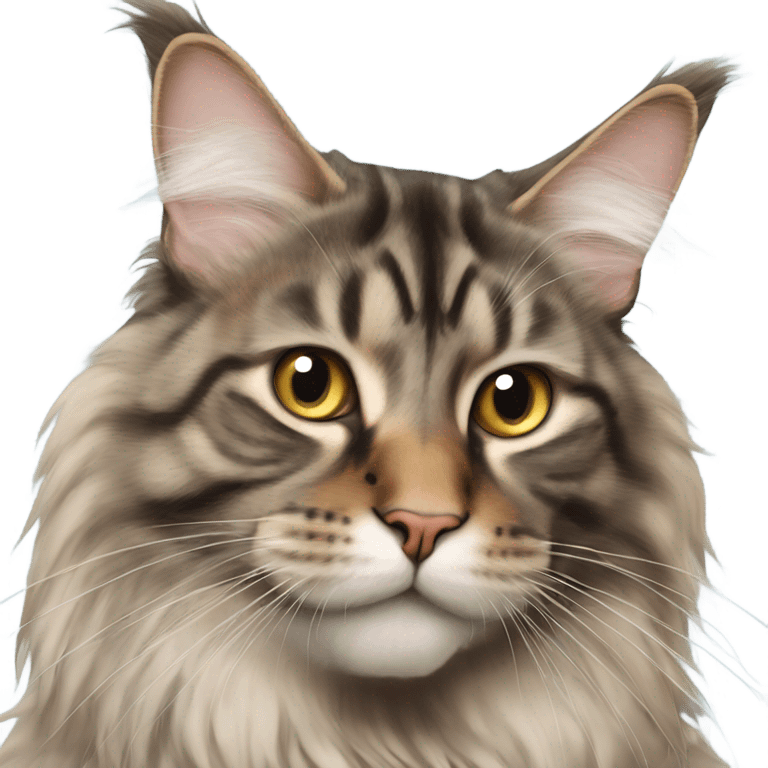 Maine Coon with a stupid face and butterfly on his nose emoji