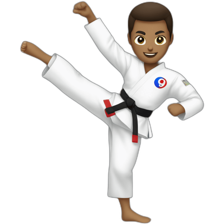 Spinning taekwondo high kick emoji