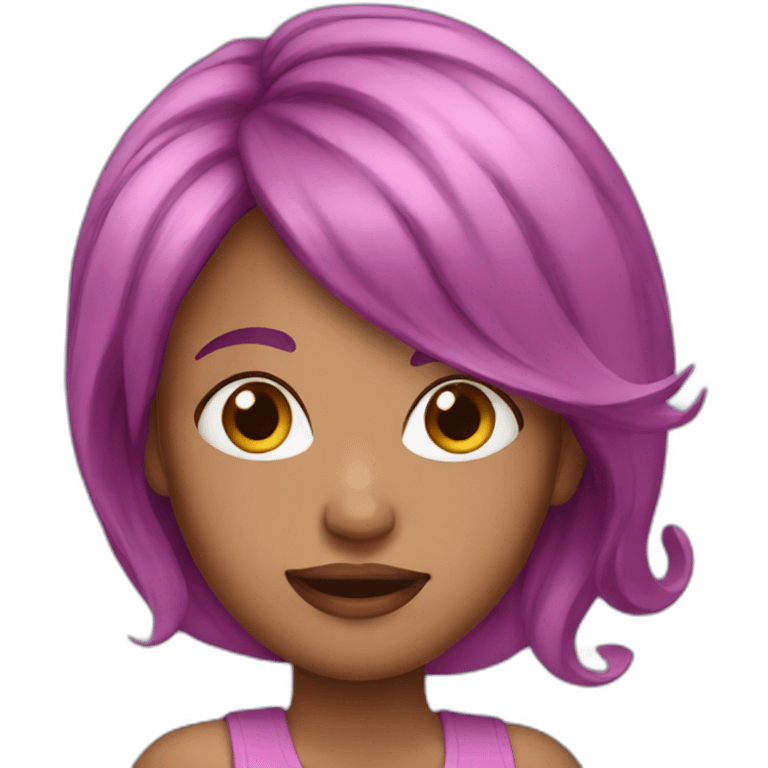 woman pink purple hair emoji