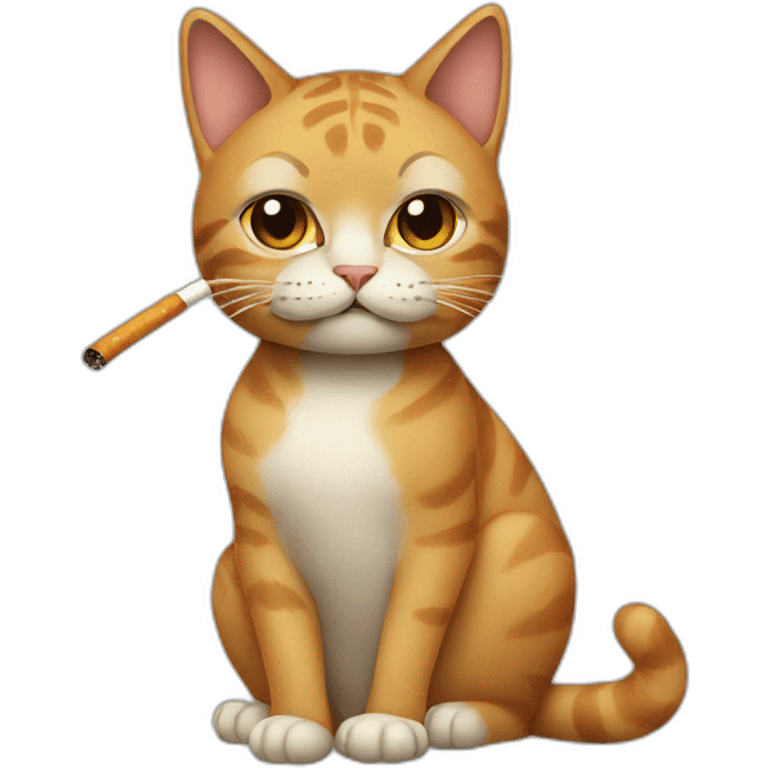 a cat with a cigarette emoji