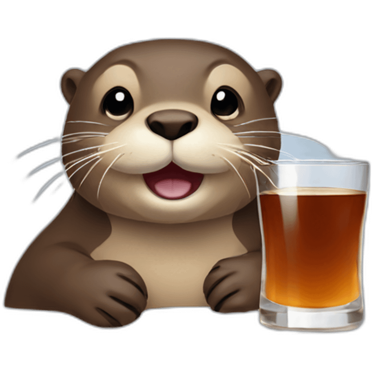 Otter with whiskey emoji