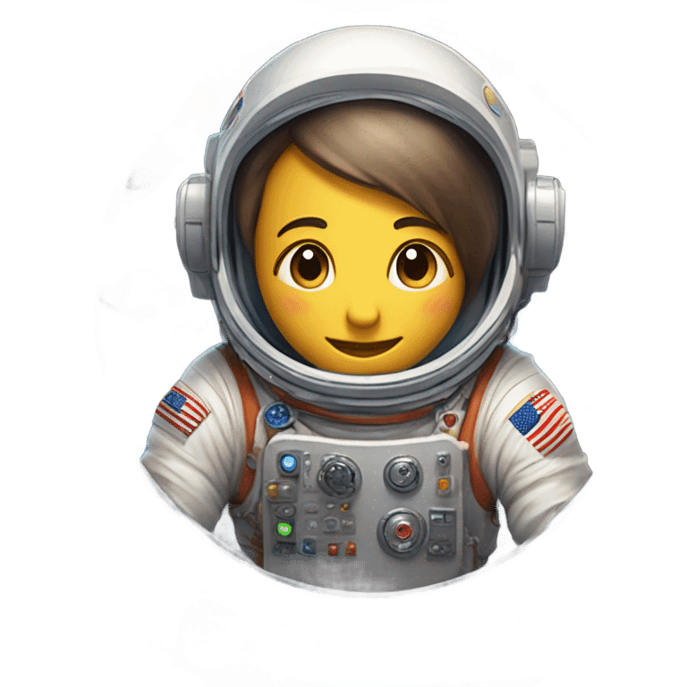 An astronaut in a rocket traveling past planets and stars emoji