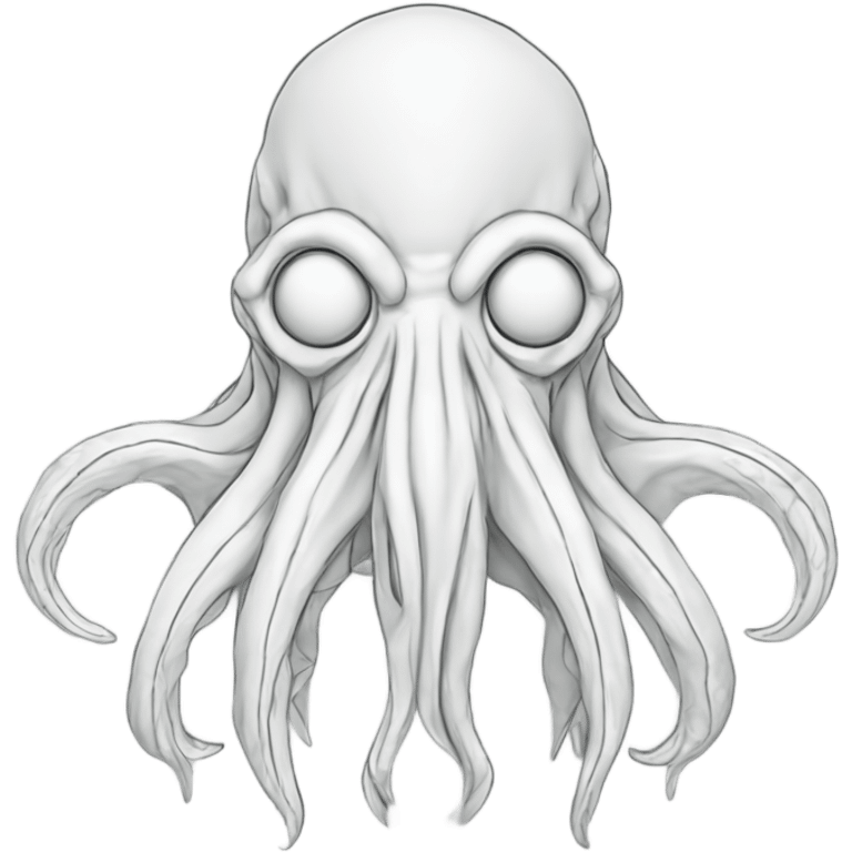 Cthulhu wireframe white emoji