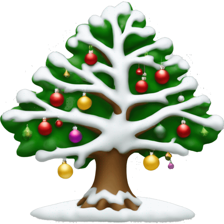 Árbol de Navidad de color blanco con adornos blancos emoji