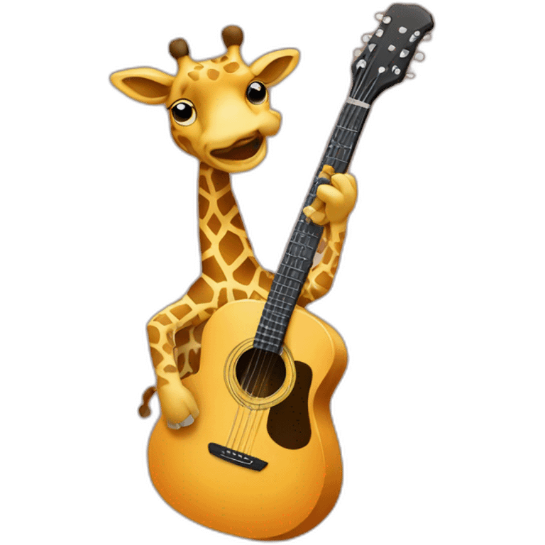 Giraffe playing guitar emoji