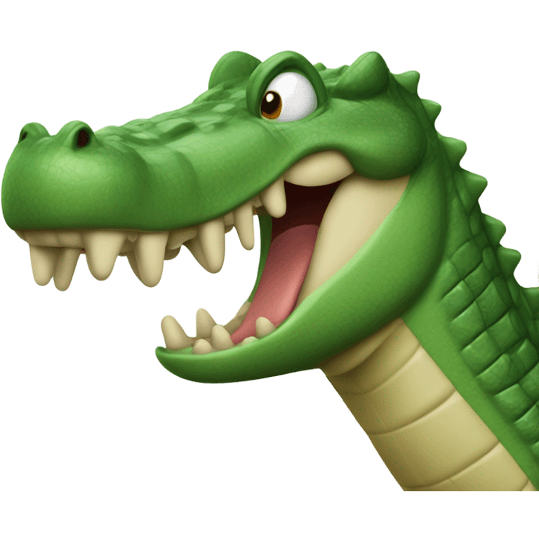 a crocodile with a hit emoji