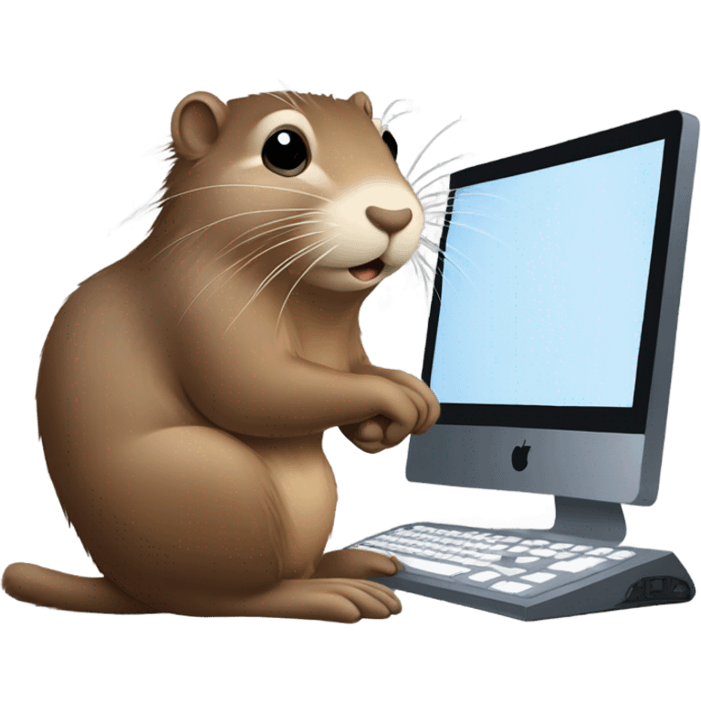 muskrat with computer emoji