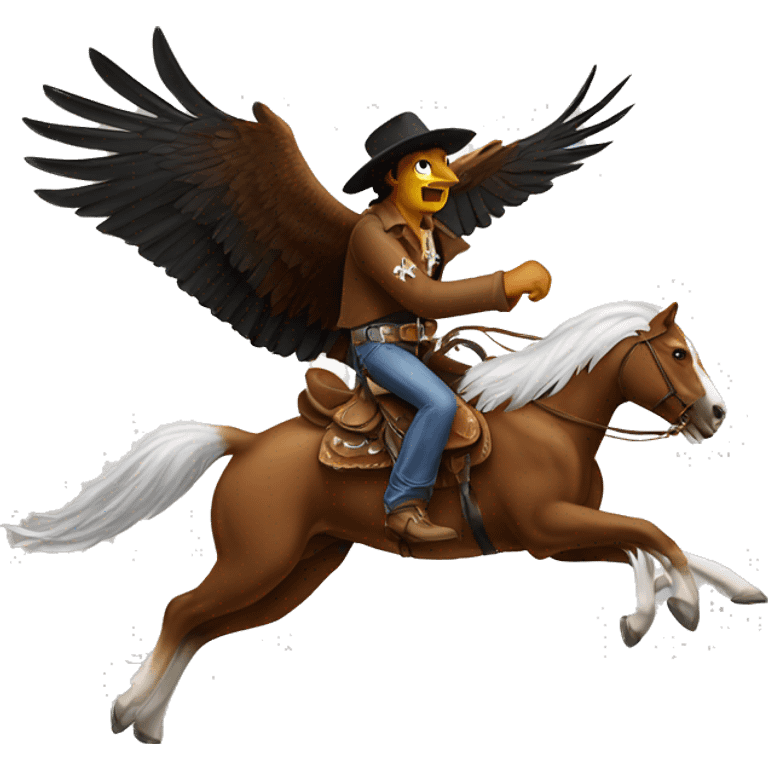 Eagle attacking a cowboy emoji