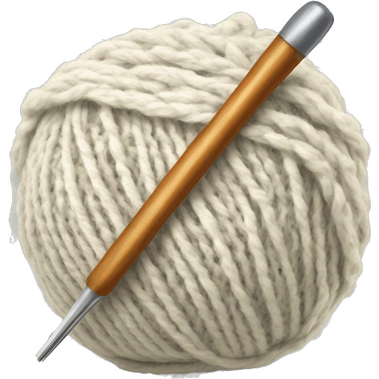 Ball of yarn and crochet hook emoji