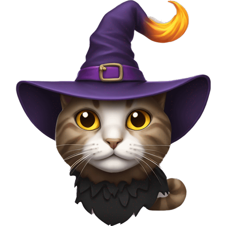 Cat wearing a witch hat emoji