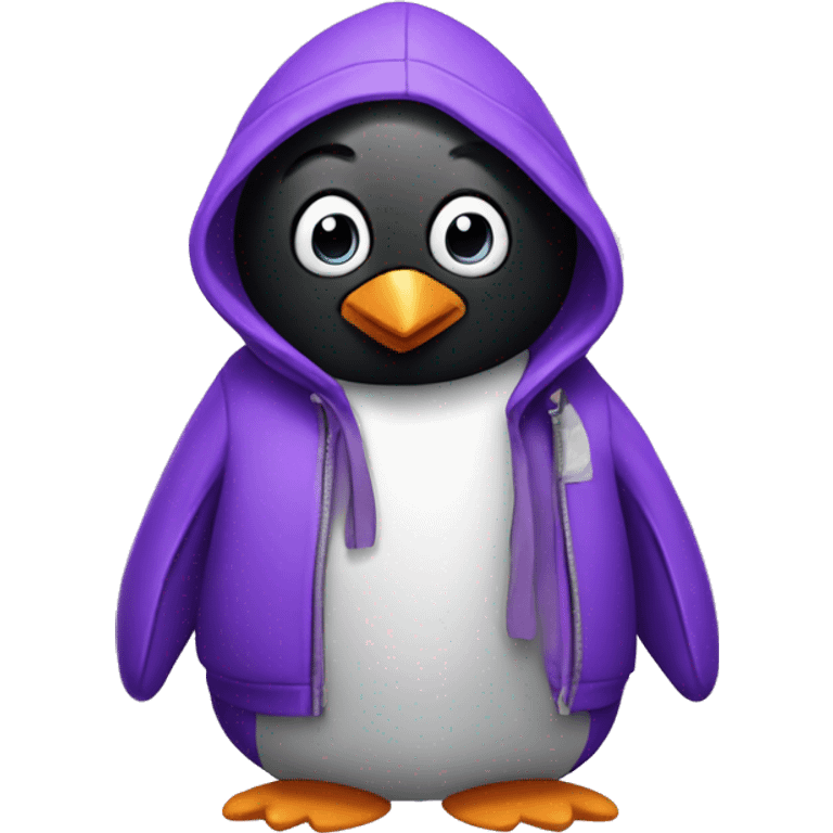 penguin in purple hoodie emoji