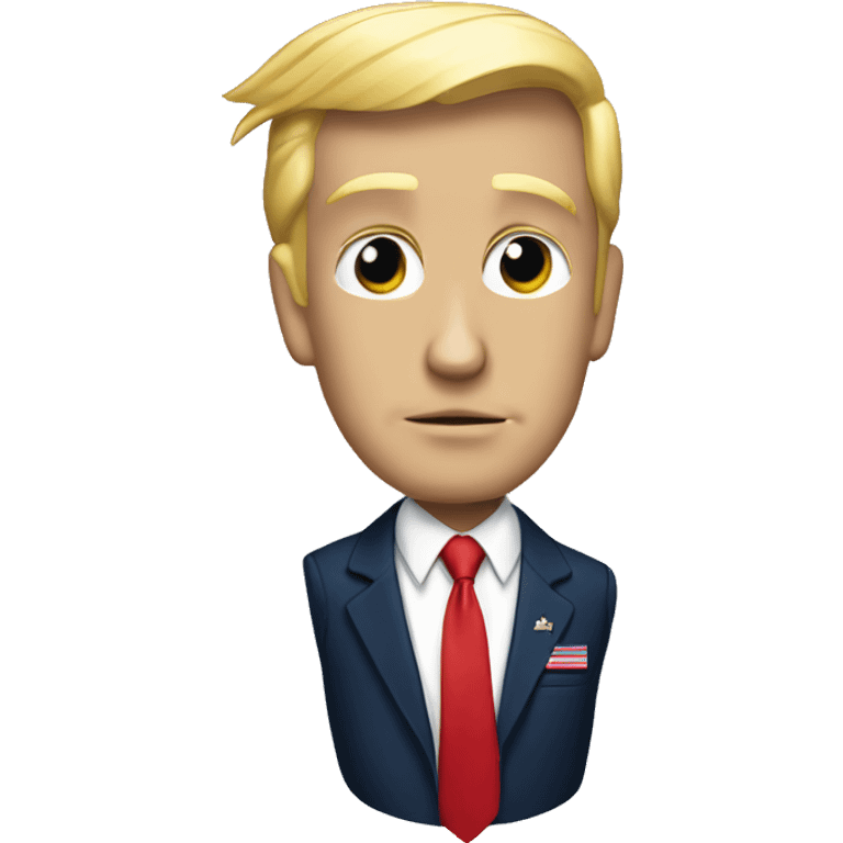 Donald Trump with navy suit and red tie  emoji