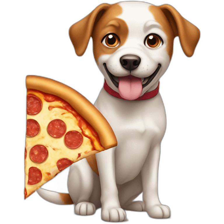 Dog with pizza emoji