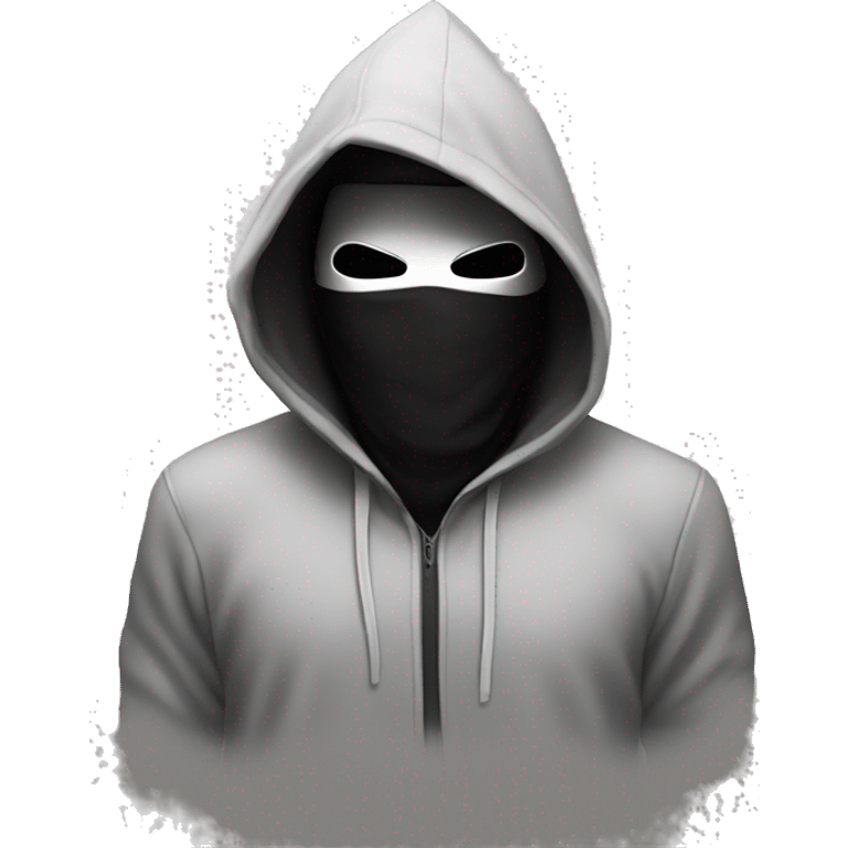 anonymous hacker masked with hoodie emoji