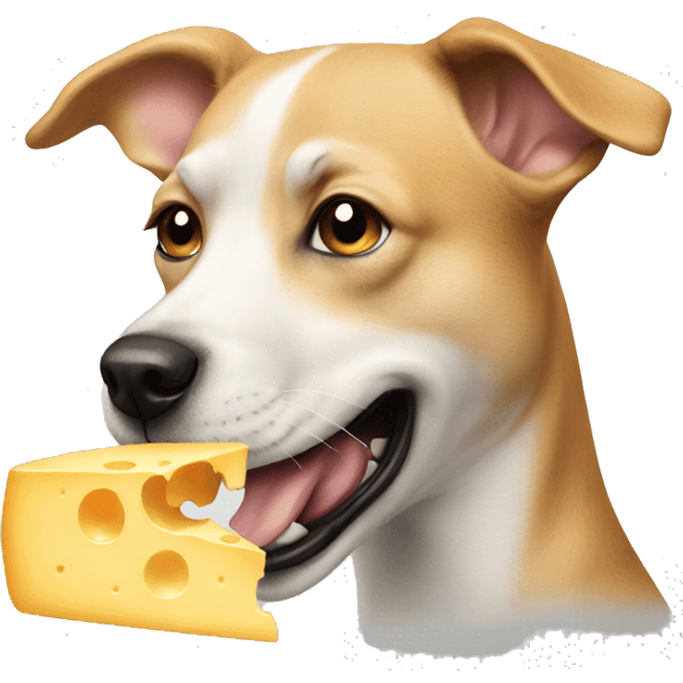 Dog eating cheese emoji