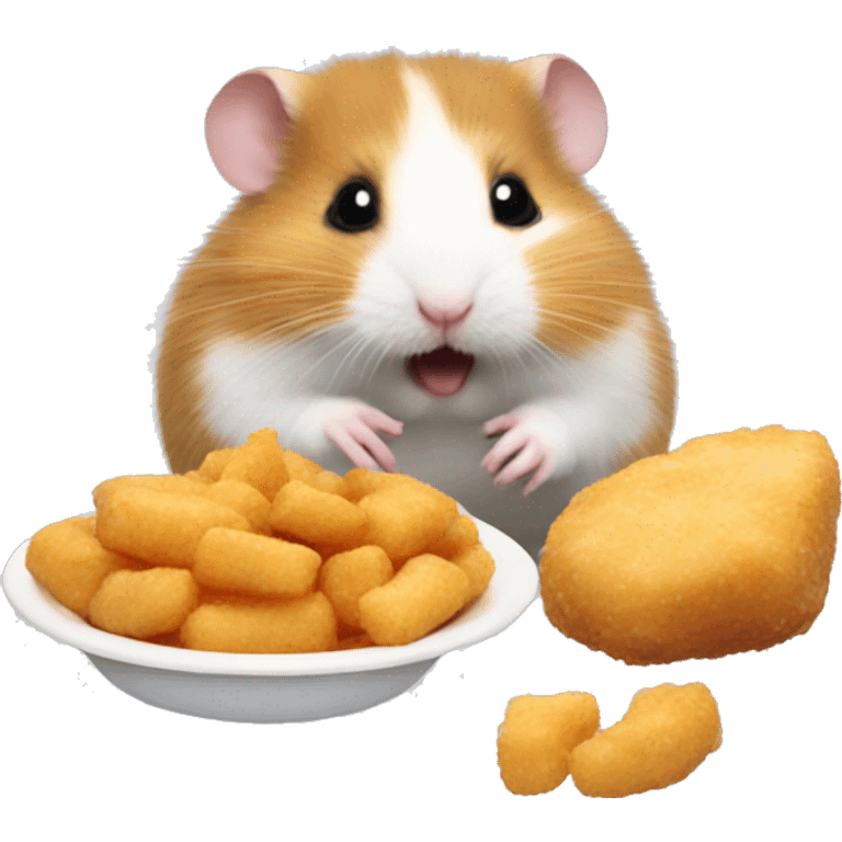 Hamster eating chicken nuggeta emoji