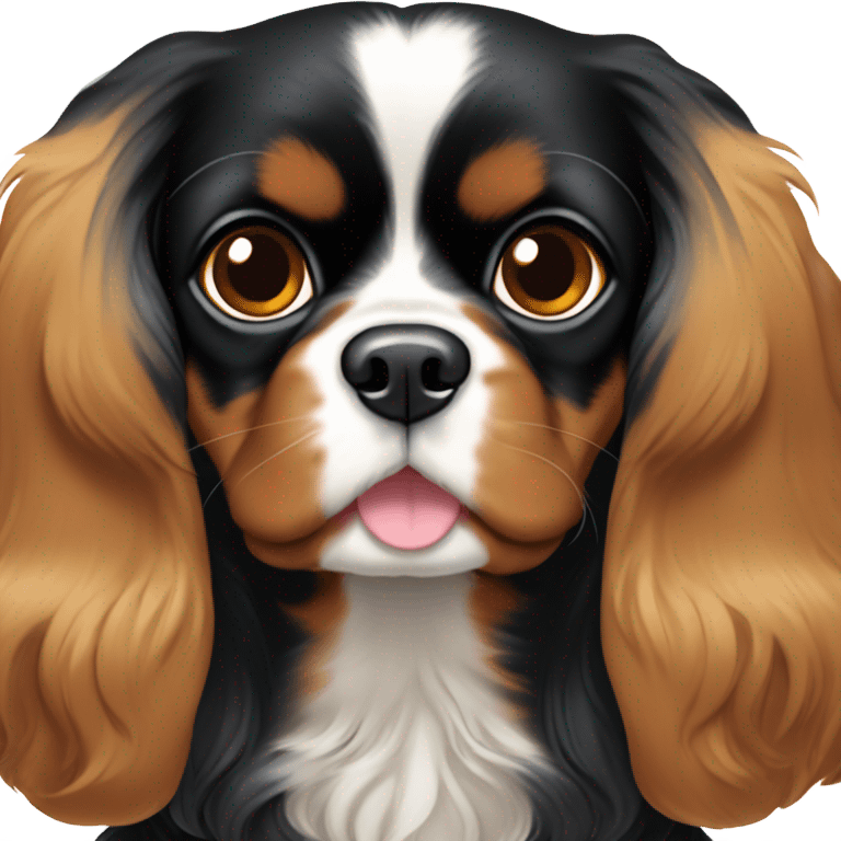 Black and Tan cavalier King Charles spaniel emoji