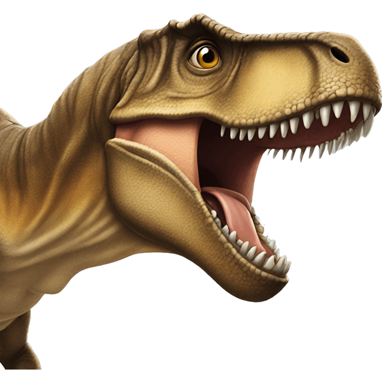 T. rex making the chat face emoji