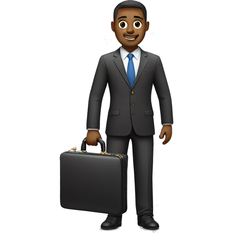 white Business man holding briefcase  emoji