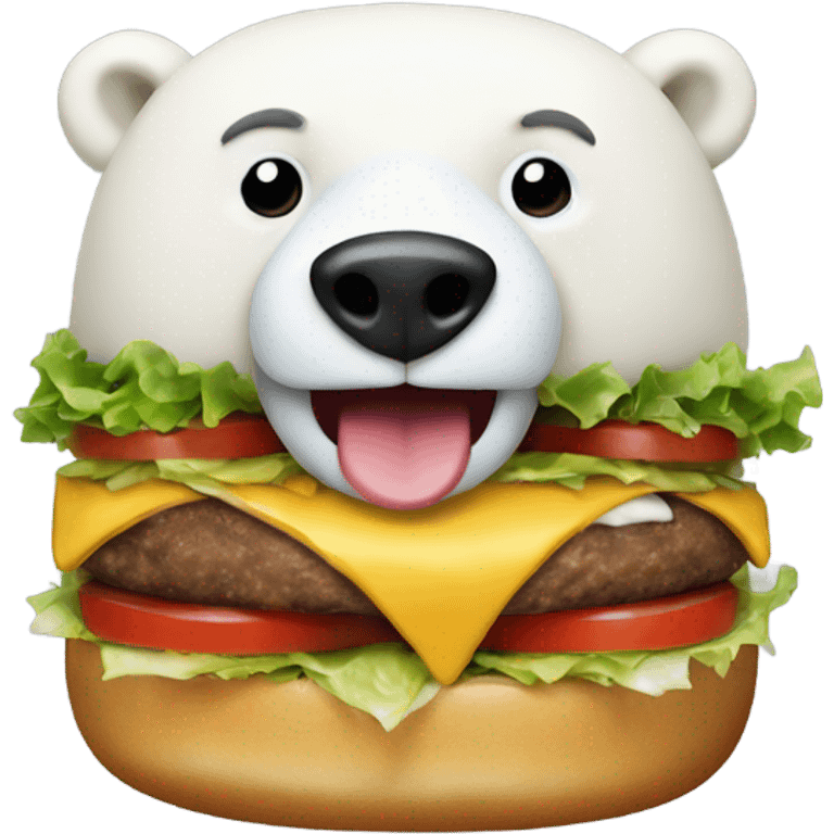 Polar bear as a burger emoji