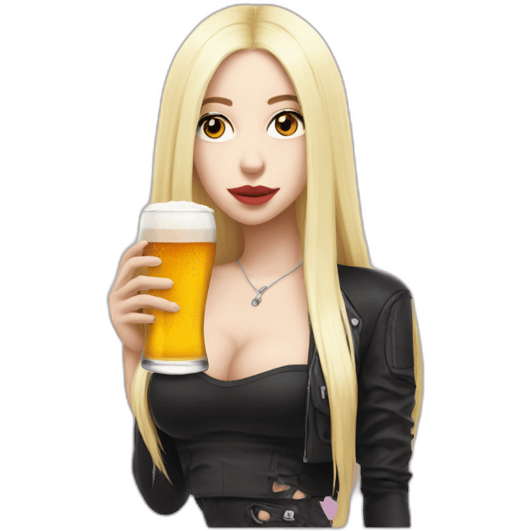 Ava max with a beer emoji