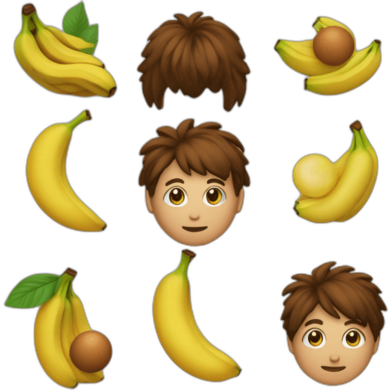 une personne marron avec une boule de cheveux et une banane dans la main emoji