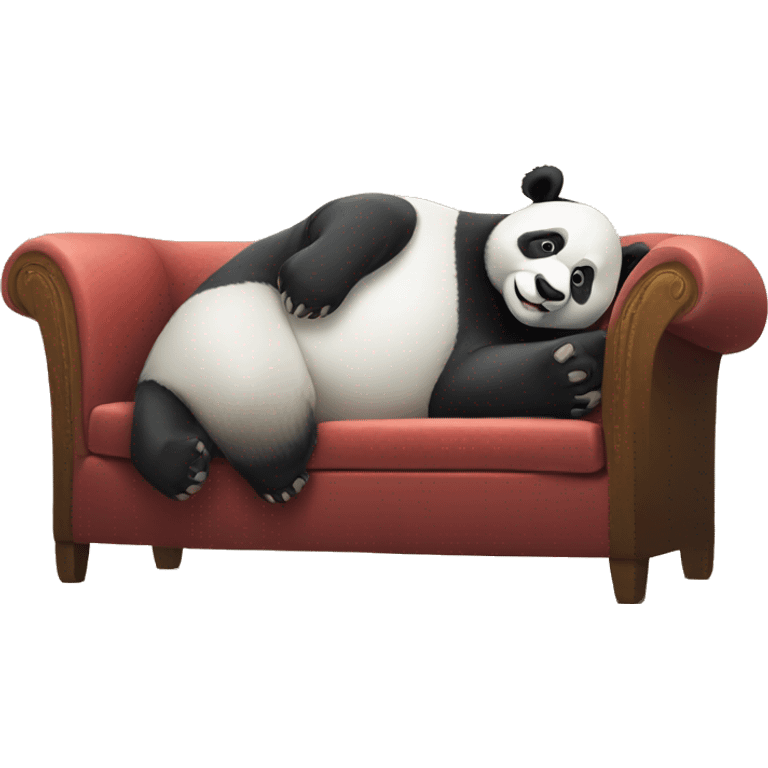 Lazy Panda lying on sofa emoji