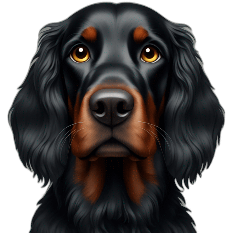 one black Irish Setter looking off to his left emoji