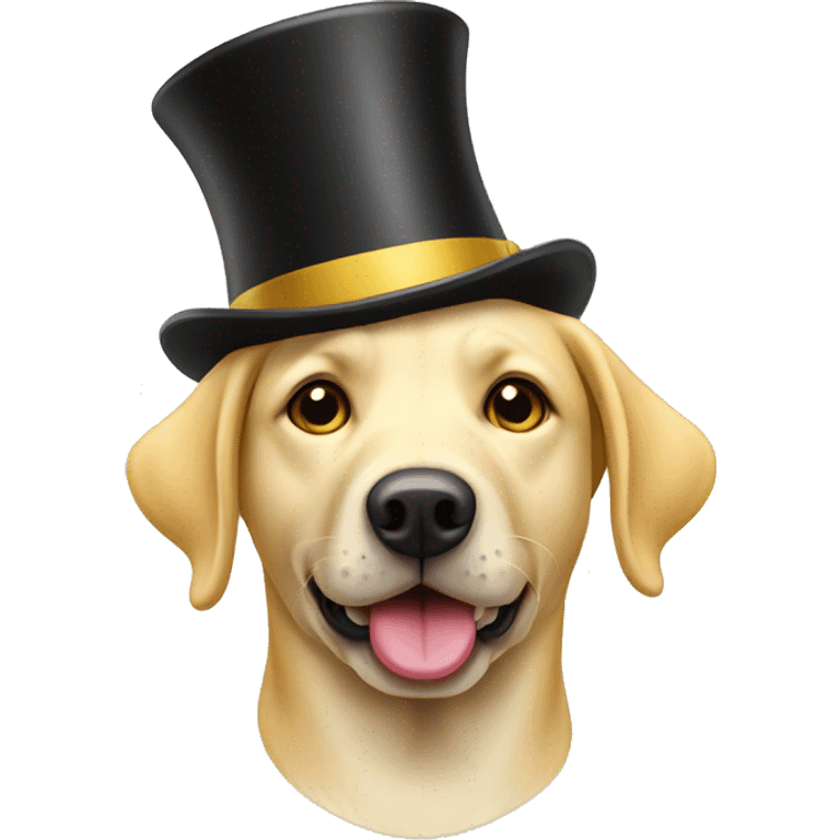 Yellow lab with top hat  emoji