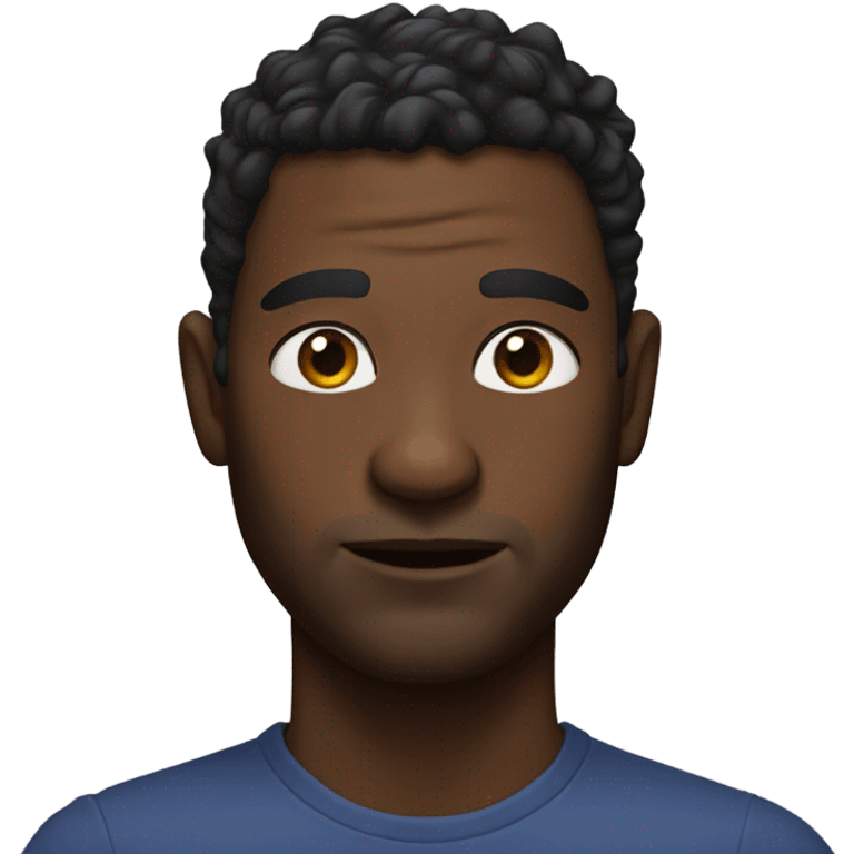 realistic portrait of a man with black cat ears emoji