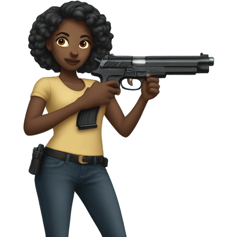 Black girl with gun emoji