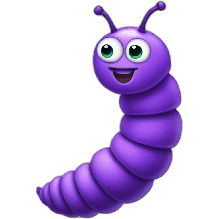 a purple cutterpillar emoji