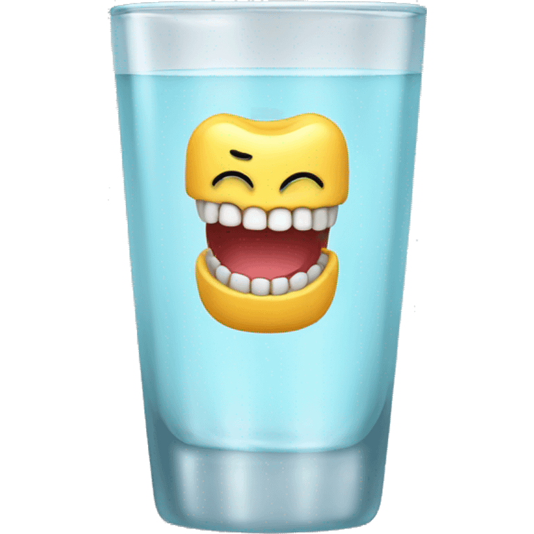 dentures in glass cup emoji