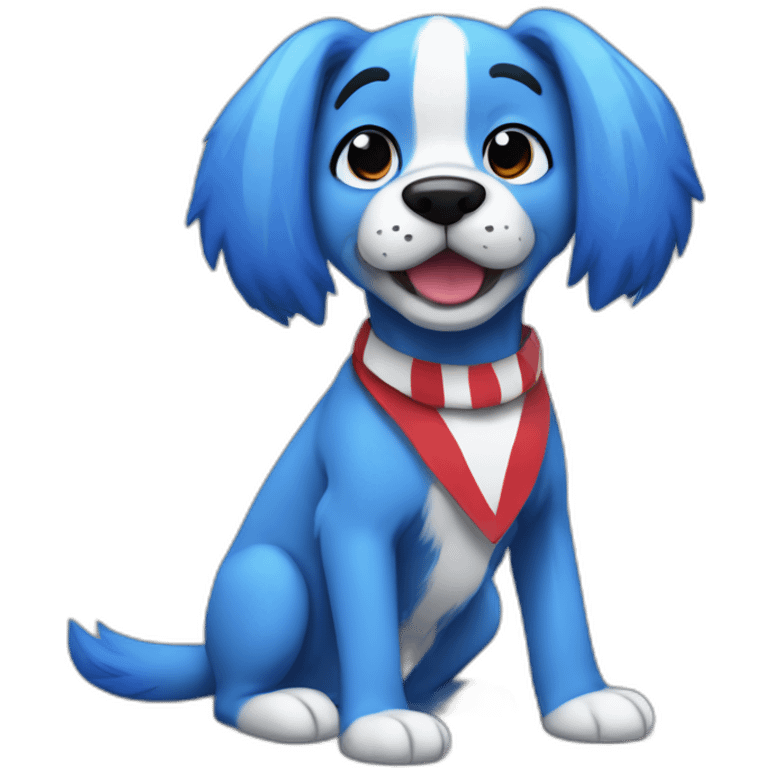 blue dog with red stripes fursuiter emoji