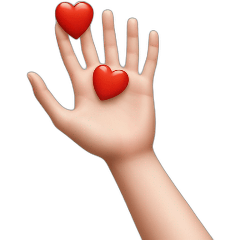 a heart red on a hand emoji