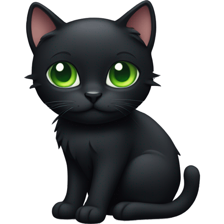 Black cat with green eyes emoji