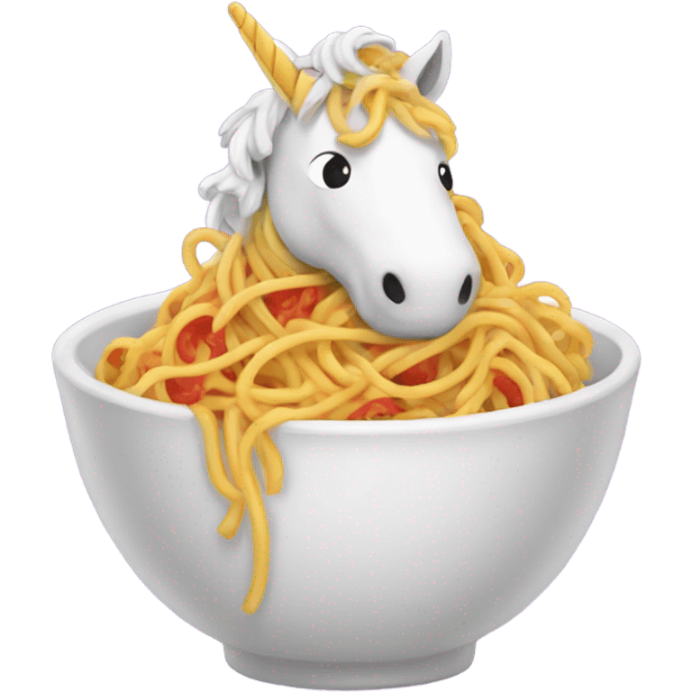 Unicorn eating spaghetti  emoji