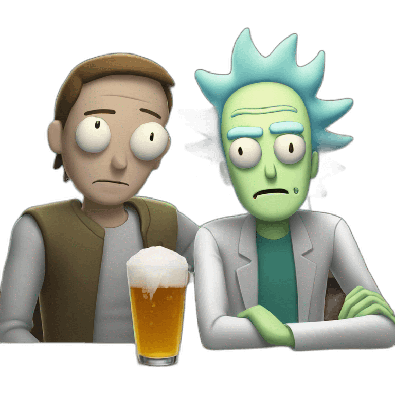 Rick and Morty are sitting at the bar emoji