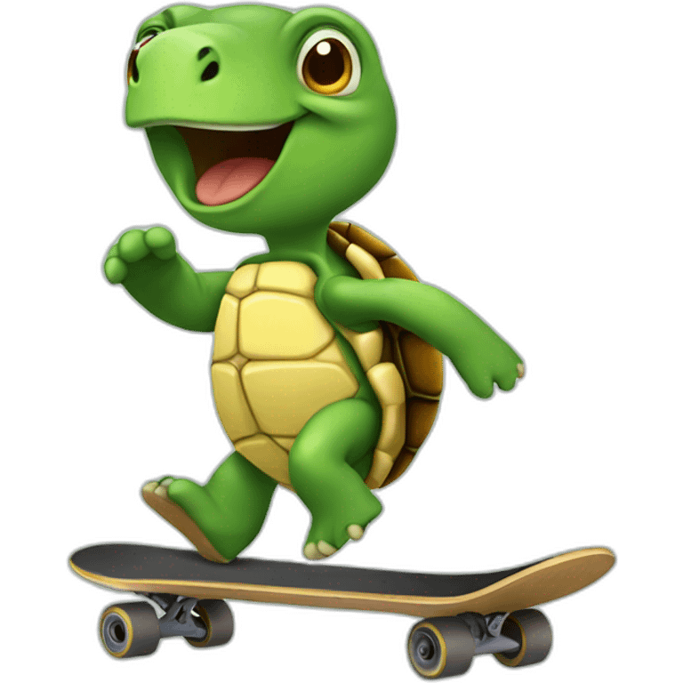 Turtle skateboarding emoji