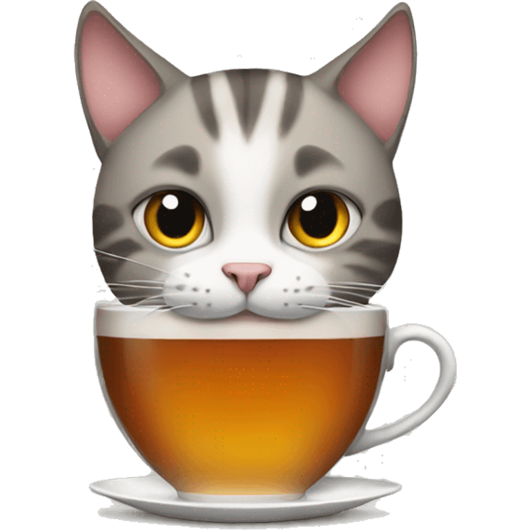 Cat drinking tea emoji