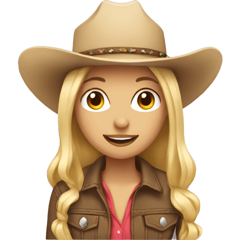 blonde girl in cowgirl hat emoji