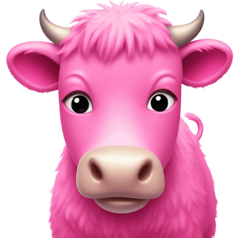 Pink fuzzy cow emoji