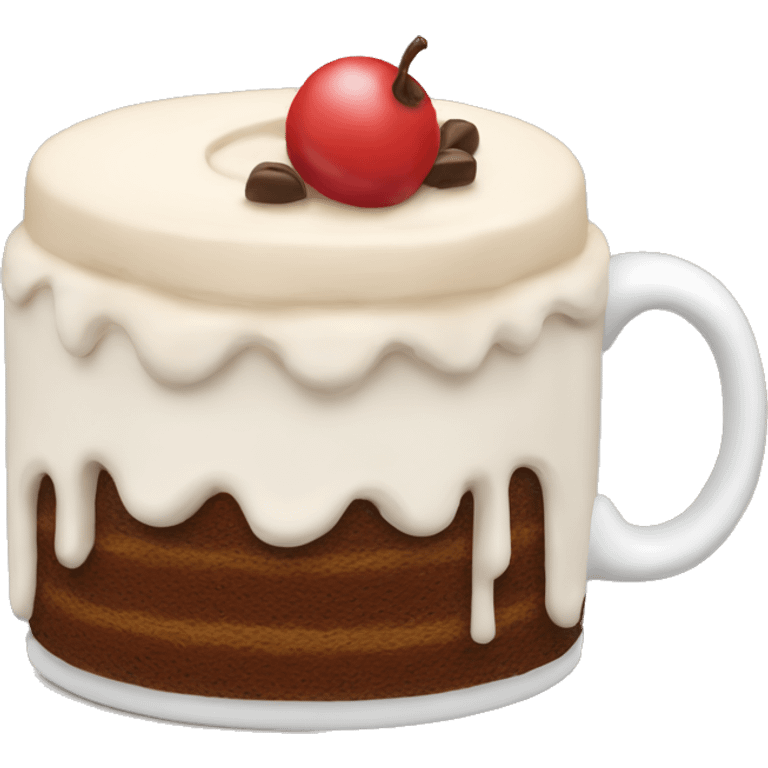 coffee mug with cake emoji