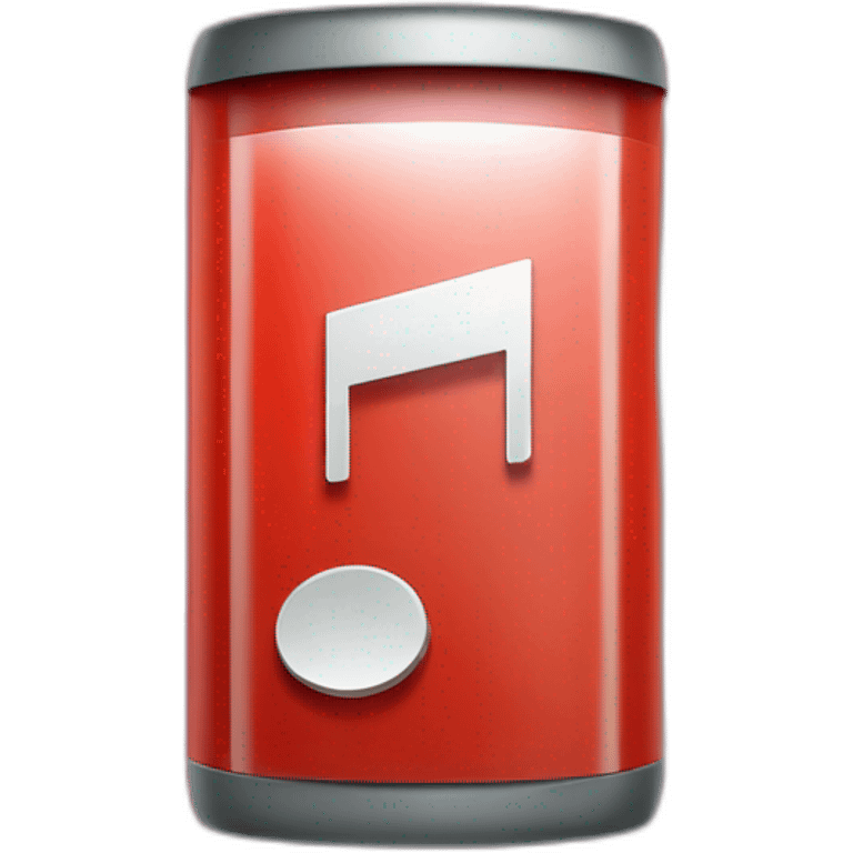 red battery phone icon with charging symbol as a musical note emoji